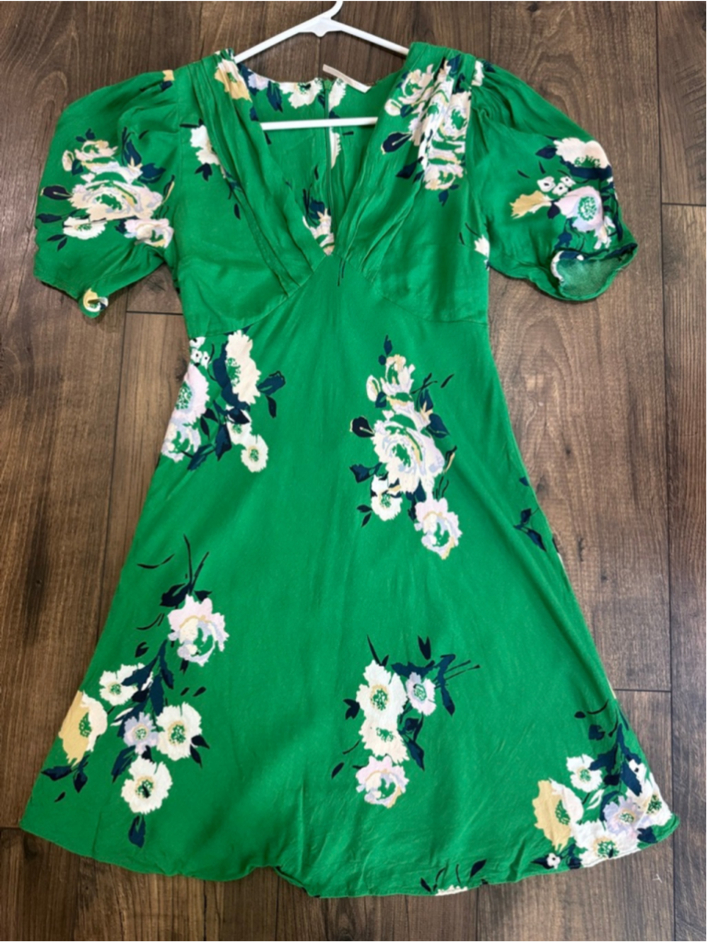 Free People Neon Garden Mini Dress in Green 0